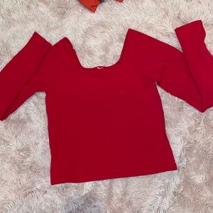 Squared neck long sleeve